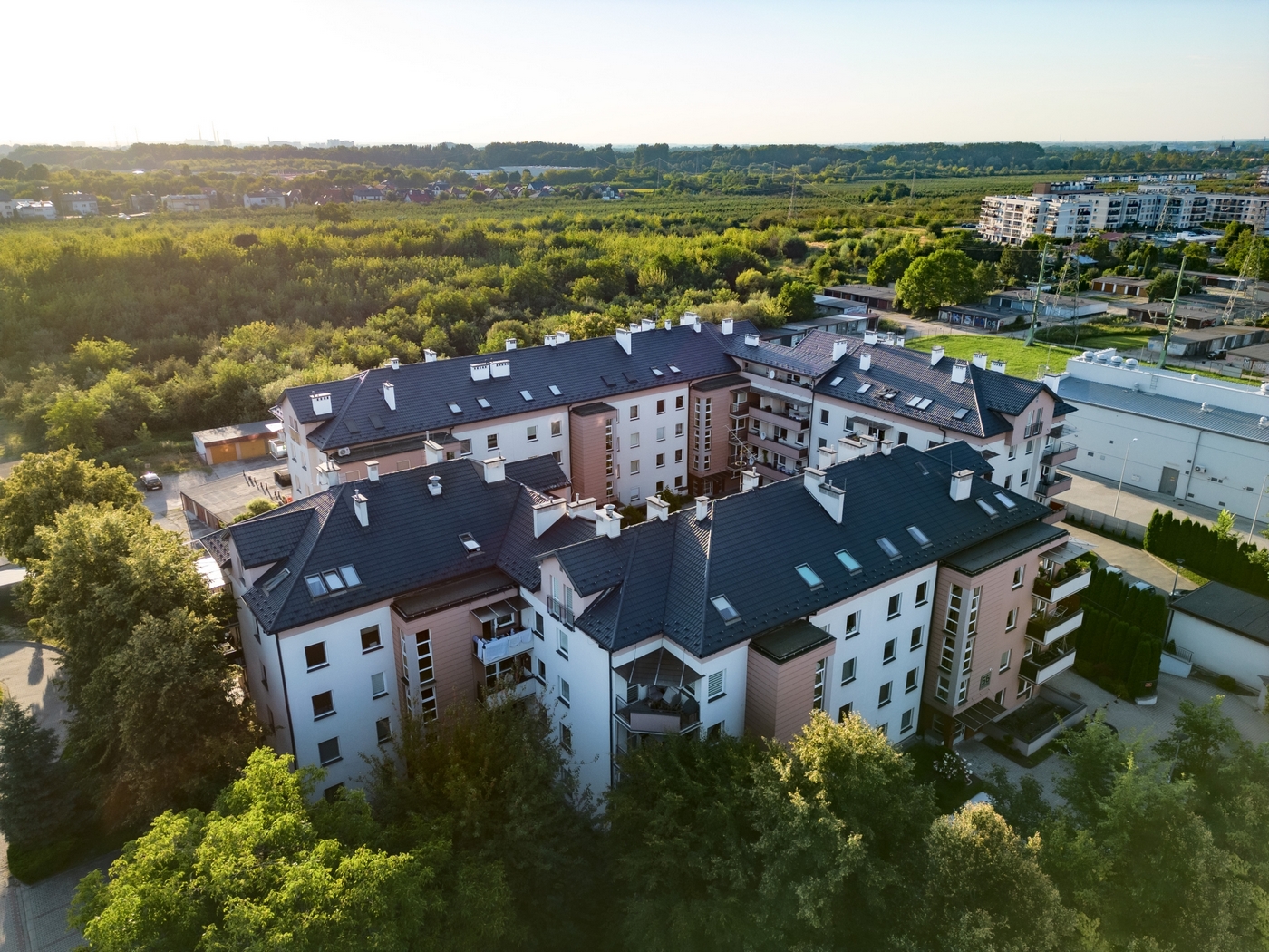 Osiedle przy ulicy Wilsona 56-58 w Tarnowie z powietrza