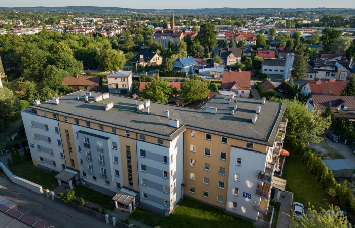 inwestycja na ulicy Wiejskiej z drona